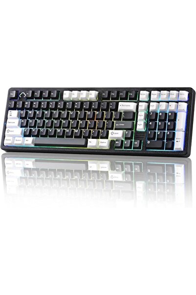 YUNZII AL98 1800 Aluminum Wireless Mechanical Keyboard (White, Milk V2) | QMK...