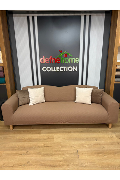 Defne Home Premium Vera Kumaş 3 Kişilik 1 Adet Koltuk Örtüsü VERA-06 (Koyu Ka...