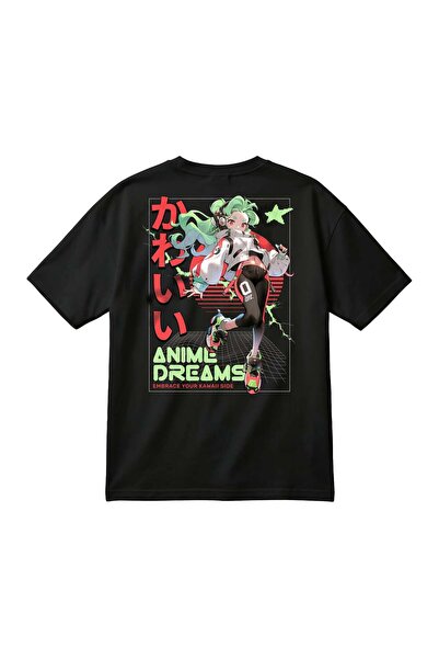 barsdepo Y2K Anime Graphic Printed Oversized Unisex T-Shirt – Japanese Text Tee