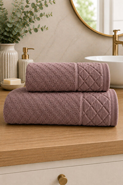 GONCA Kristal 2’li Banyo Havlu Seti – 50×90 Baş Havlusu + 90×150 Banyo Havlusu
