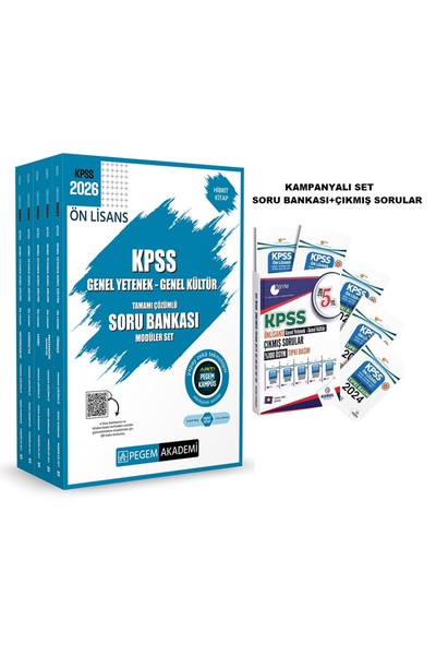 Pegem Akademi Yayıncılık 2026 KPSS Ön Lisans Soru Bankası Modüler Set Genel Y...