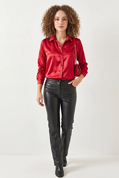 Efnaz style Women's Satin Red Shirt