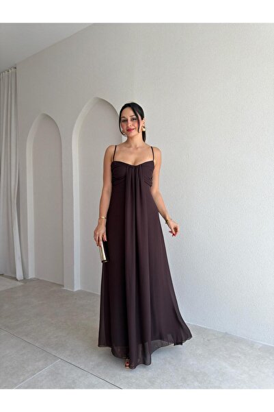 Mooi Butik Franz Maxi Dress 9811 - Bitter Brown