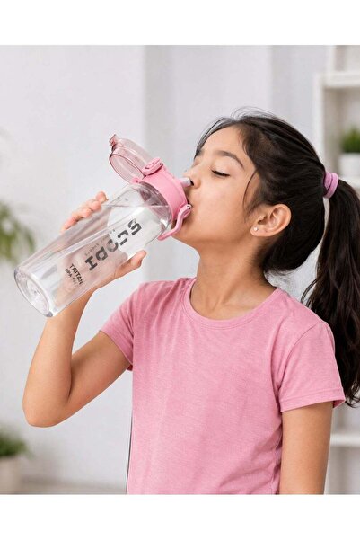 Sport 1 Liter Plastic Water Bottle with Straw & Flip-Top Lid, BPA-Free Reusab...