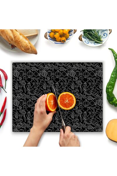 Kitchen Kitchenville Glass Cutting Board 16"x12": Tempered Glass Counter Prot...