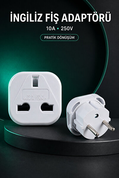 Ecuy İngiliz Tipi Fiş Adaptörü UK İngiltere Seyahat Dönüştürücü 240V 10A 16A ...