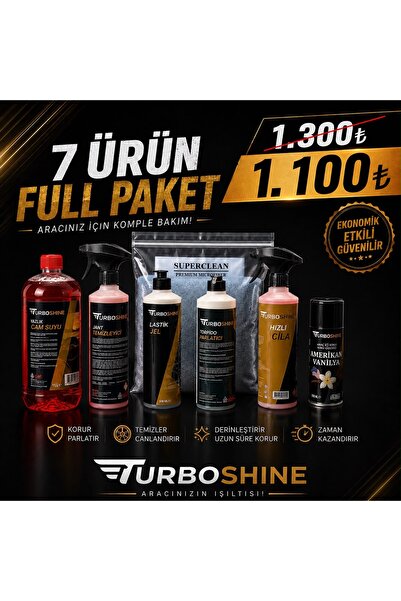 TURBO SHİNE OTO BAKIM SETİ KAMPANYASI- ( 7 ÜRÜN TEK PAKETTE )