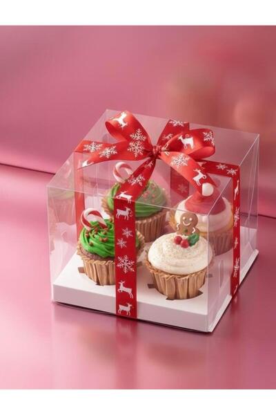EgeConcept FULL ASETAT 4 LÜ CUP CAKE KUTUSU 17x17x11