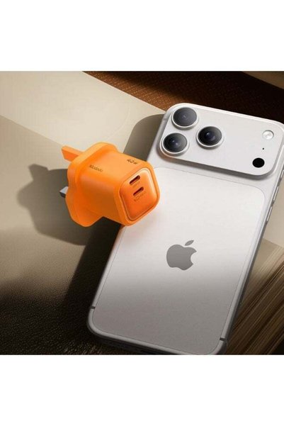Mcdodo 45W USB-C Mini GaN Fast Charger, UK Plug, Orange, Dual Type-C