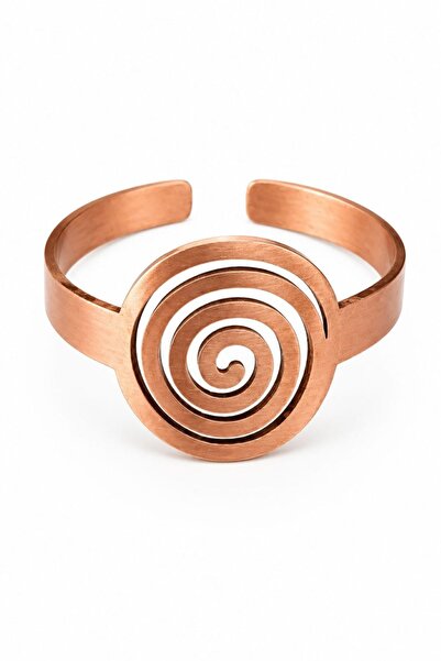 Sarmal Saf Bakır Bileklik Ayarlanabilir El Yapımı Unisex Spiral Tasarım