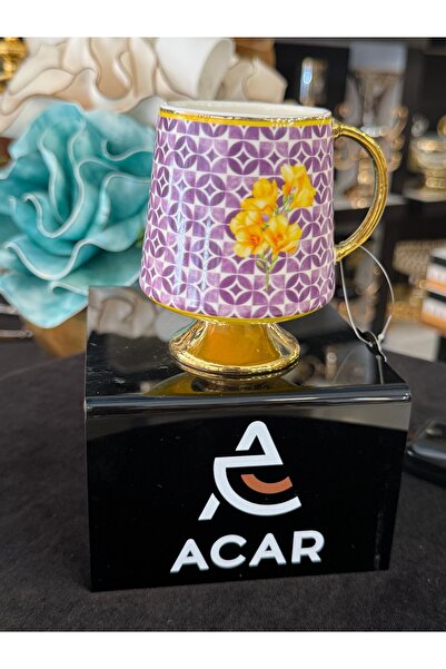 LOKMAN ZÜCCACİYE SHOWROOM Acar Porcelain Purple Colored Vintage Footed Mug 22...