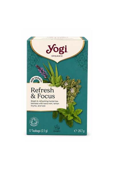 Yogi Tea Ceai bio Refresh & Focus, 17 pliculețe a 2,1g / 35,7g