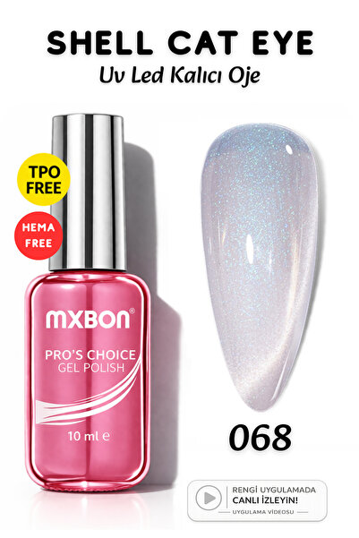 Mxbon Uv Led Kalıcı Oje 10 ml Hema & TPO Free Shell Cat Eye - 068