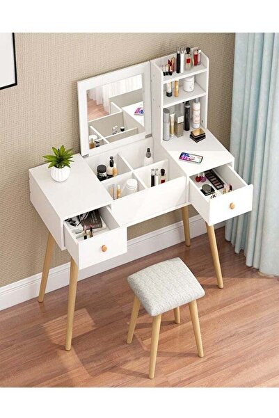 Raffine Multifunction Modern Design Two Drawers Makeup Dressings Storage Tabl...