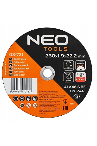 NEO Tools NEO SET 25EL DISCURI DE TĂIAT METAL 41 A46 S BF 230x22,2 INOX POLSK...
