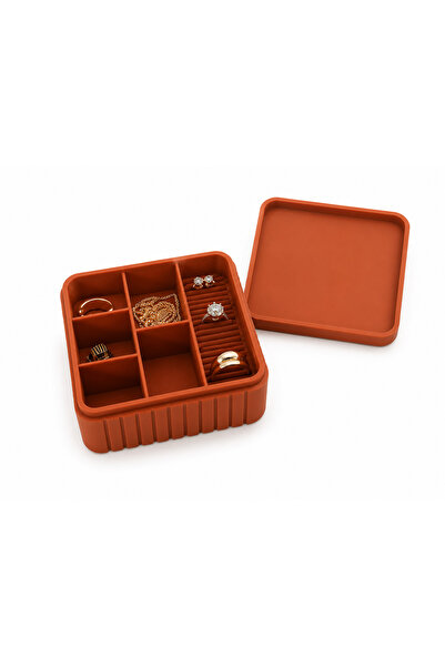 Yapı3D Jewelry Organizer Box with Lid |   Compartmentalized Ring and Earring ...