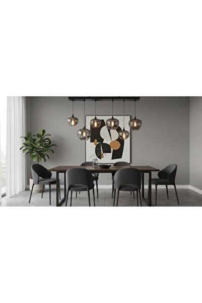 LEDZONE Candelabru cu 6 socluri E27, Negru LZ2507-6