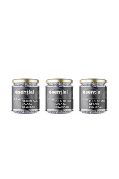esential Pachet 3 x Fulgi de sare neagră piramidali 2 - 9 mm, 90g
