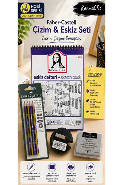 Faber Castell Goldfaber Drawing Sketching Set |   A4 120 Gr 50 Sheets Sketchb...