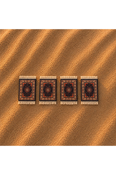 Tohfa Luxe - UAE Sultan's Arabesque Carpet Coaster Set of 4