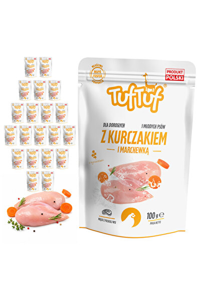 Tuf Tuf TufTuf hrană umedă completă pentru câini cu pui și morcov, pate, plic...