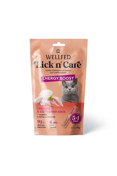 Wellfed Lick ’n’ Care Energy Boost Λιχουδιά για Γάτες με Κοτόπουλο & Μελάνι Σ...