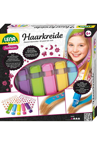 LENA SET CREATIV DE COLORARE A PĂRULUI: CRETĂ COLORATĂ ȘI AUTOCOLANTE