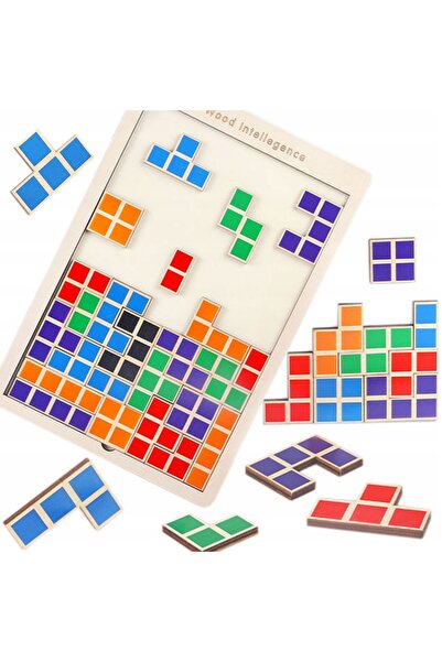 NiceKids Joc logic de coordonare mână-ochi, puzzle cu blocuri Tetris JHTOY-639