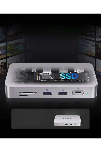 Orico DOCKDRIVE Stație de andocare 10-în-1, Disc de 1TB, SJ10, Hub USB, 4K 60HZ