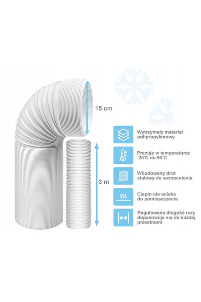 NO BRAND Tub elastic universal rezistent pentru aer condiționat portabil, 15C...