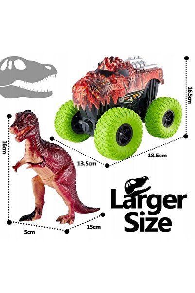 NO BRAND Mașină AUTO Dinozaur DINO jucărie 360 T-Rex Monster Truck Mare 2 piese