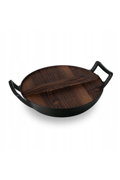 Berlinger Haus TIGAIE WOK GREA DIN FONTĂ, 30 CM, PENTRU INDUCȚIE ȘI GAZ, NEGR...
