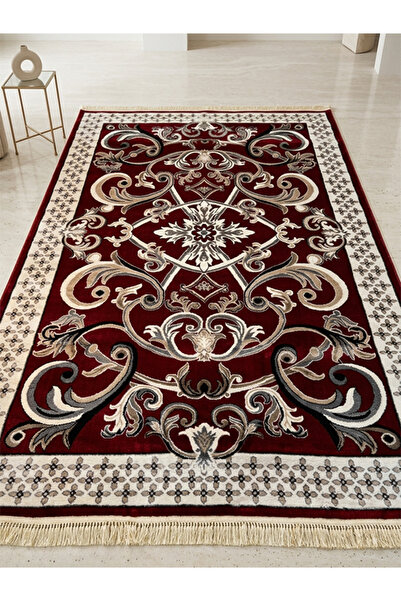 jeel alshabab "Karmeen" Turkish Carpet - Classic Luxury in Royal Burgundy and...