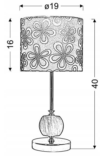 NO BRAND Candellux CORT Lampă de masă metalică cromată E27 cu abajur de 40cm