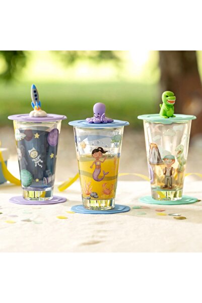 NO BRAND LEONARDO Pahar cu capac 300ml dinozaur BAMBINI AVVENTURA
