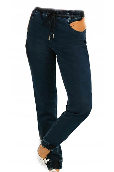 NO BRAND Pantaloni de damă Jogger din jerseu tip denim, confortabili, moi, el...