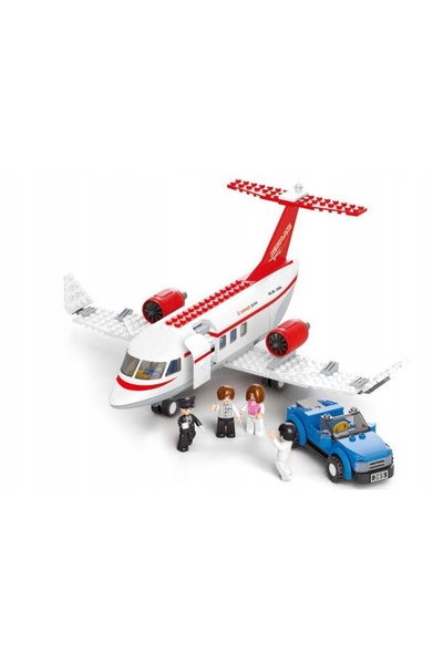 Sluban cărămizi M38-B0365 Avion de pasageri aeronautic Mașină de aeroport