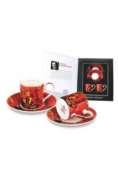 NO BRAND KPL. 2 CĂNI DE ESPRESSO - VASILY KADINSKY CU ȘI ÎMPOTRIVA