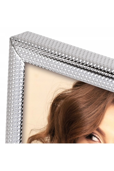 NO BRAND Ramă foto metalică 13x18 argintie elegantă pentru aniversare de nunt...