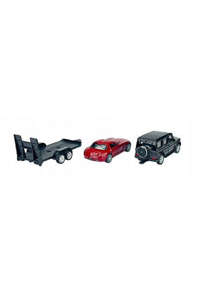 WELLY Pachet de 2 MERCEDES G-CLASS + MERCEDES-BENZ SLS AMG 1:34 SET NOU