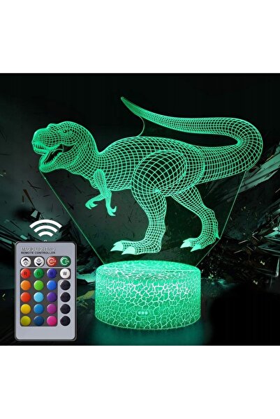 NO BRAND Lampă de veghe 3D LED USB Dinozaur, 16 culori, telecomandă