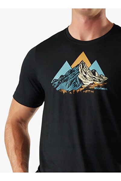 NO BRAND Smartwool Peak Bagger Active SS Graphic Tee - negru XL