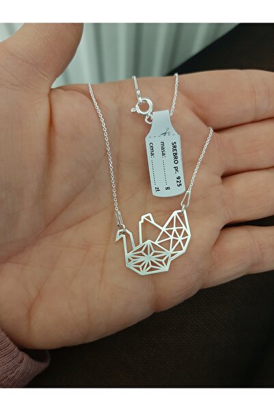 NO BRAND Colier „Celebritate lebădă” ORIGAMI din argint 925