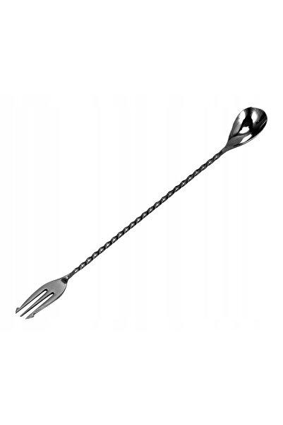 NO BRAND BAREQ Lingură de bar cu furculiță 30 cm negru