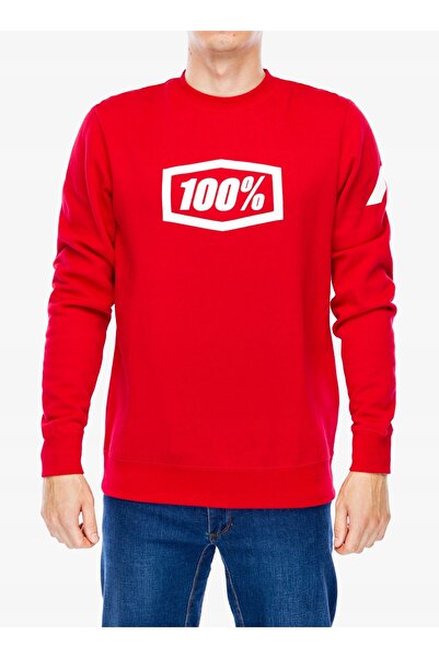 NO BRAND Bluză 100% Icon Pullover Crewneck Fleece Sweatshirt - roșu intens L