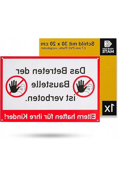 NO BRAND ACCESUL LA CONSTRUCȚIILE INTERZIS! Semn de avertizare din PVC 30X20C...