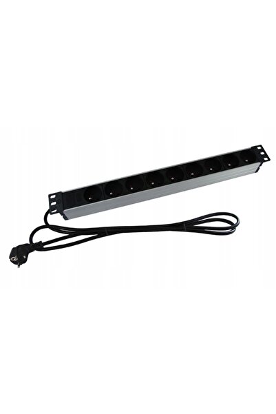 NO BRAND PD-9/2M RACK 1U 19'' prelungitor cu 9 prize, cablu de 2m