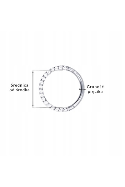 NO BRAND PIERCING Cercel Clicker Cerc din Titan Zirconiu Daith Septum 1,2/8