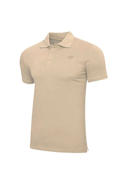 4F Tricou polo bărbătesc M555 bej 4FWAW25TPTSM555 83S Mărimea L