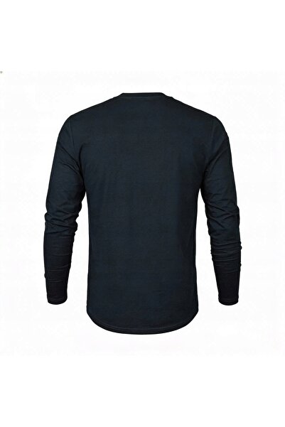 NO BRAND Tricou din bumbac cu mânecă lungă, albastru marin, pentru bărbați, C...